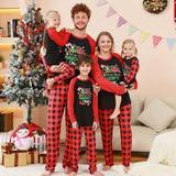 Christmas Loungewear Plaid Patchwork Print Pajamas Outfits