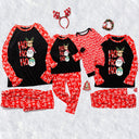 Conjunto de pijamas navideños de manga larga con estampado de letras
