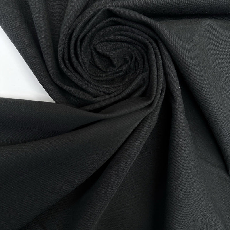 Black Cotton Twill with Elastane