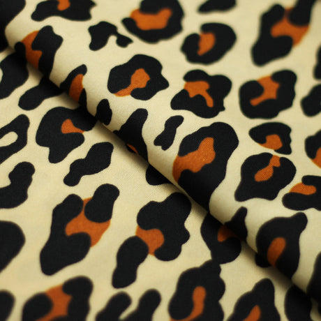 Bedrock Polyester Spandex Fabric - Multi Leopard Print, 58/60" Width (1 Yard)