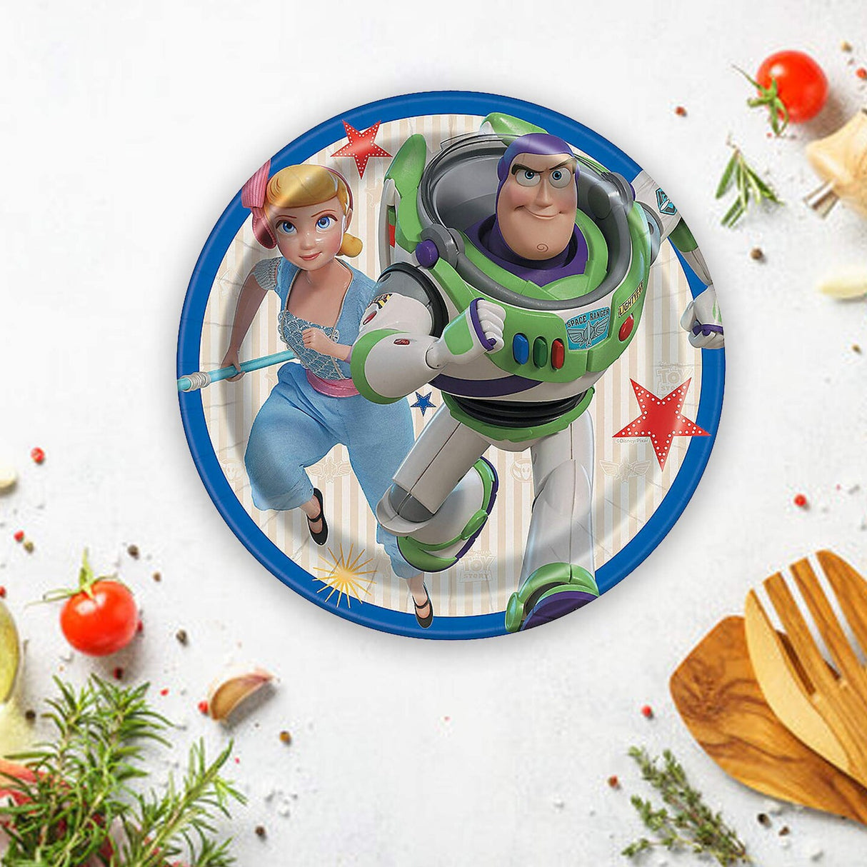 8 Count Toy Story 4 Paper Dessert Plates 7 Inch Disposable Party Tableware for Kids Birthday