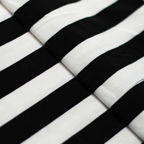 Jitterbug Poly Spandex Fabric - Black And White Or Red And White, Dots And Stripes Pattern, 58-60" Width (1 Yard)