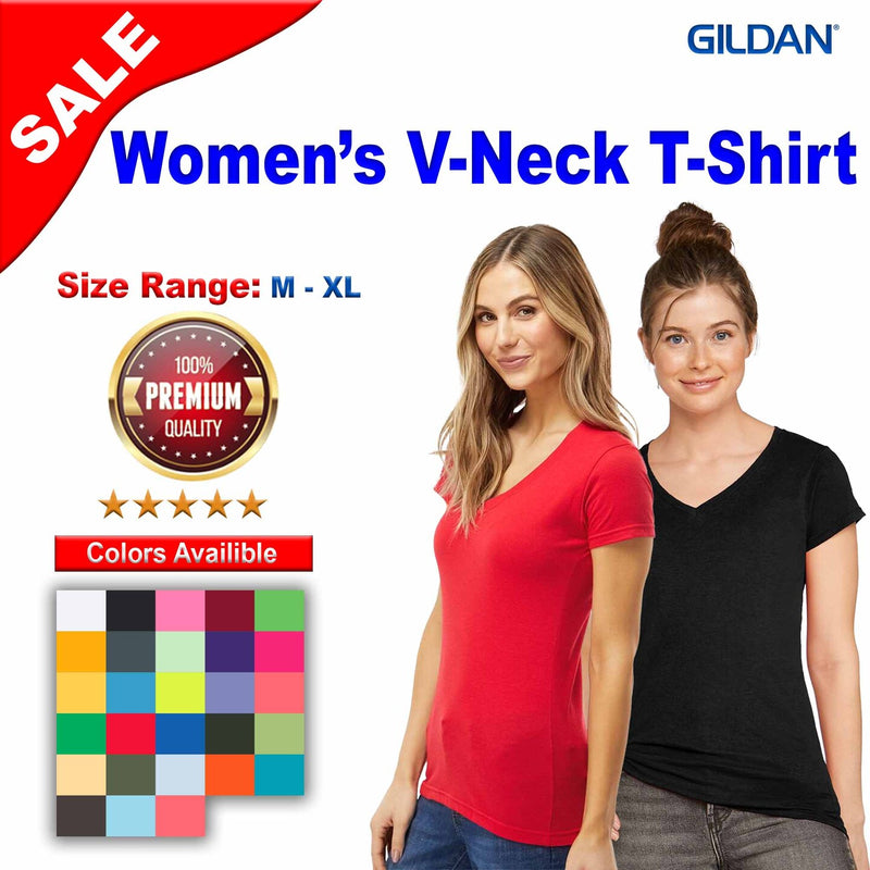 GildanÂ® Softstyle Womenâ€™s V-Neck T-Shirt