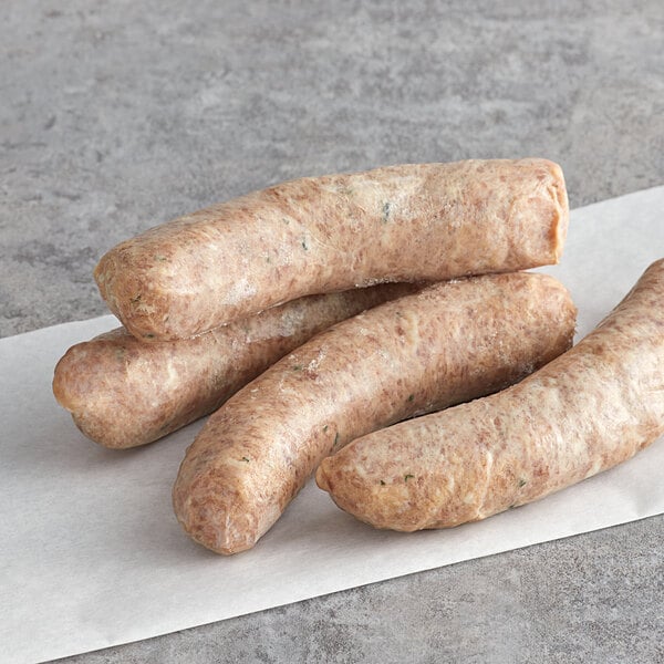 Warrington Farm Meats 7" Weisswurst Sausage 1 lb. - 10/Case