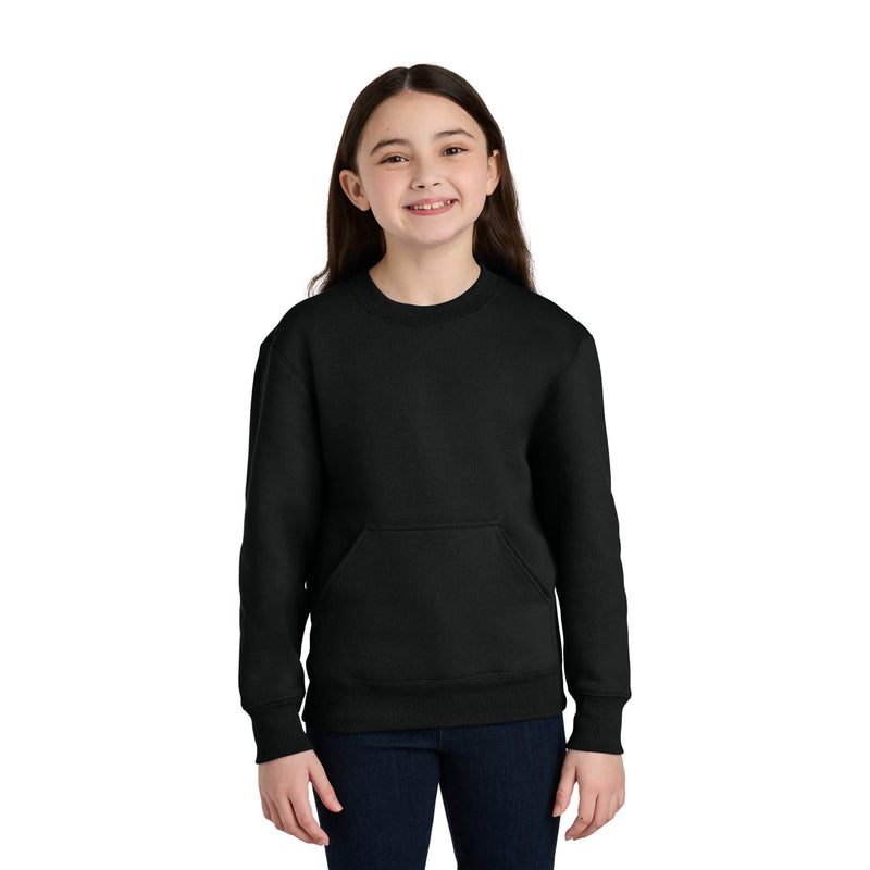 Port & Co® Youth Core Fleece Crewneck Pocket Sweatshirt