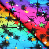Pretty Cosmos Nylon Spandex Fabric - Galaxy Star Print, Black/White Multi, 58/60" Width (1 Yard)