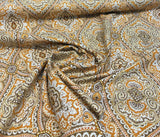 Purana Damask Linen Rayon Fabric - Burnt Orange Butternut Damask, 54" Width (1 Yard)