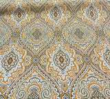 Purana Damask Linen Rayon Fabric - Burnt Orange Butternut Damask, 54" Width (1 Yard)