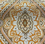 Purana Damask Linen Rayon Fabric - Burnt Orange Butternut Damask, 54" Width (1 Yard)