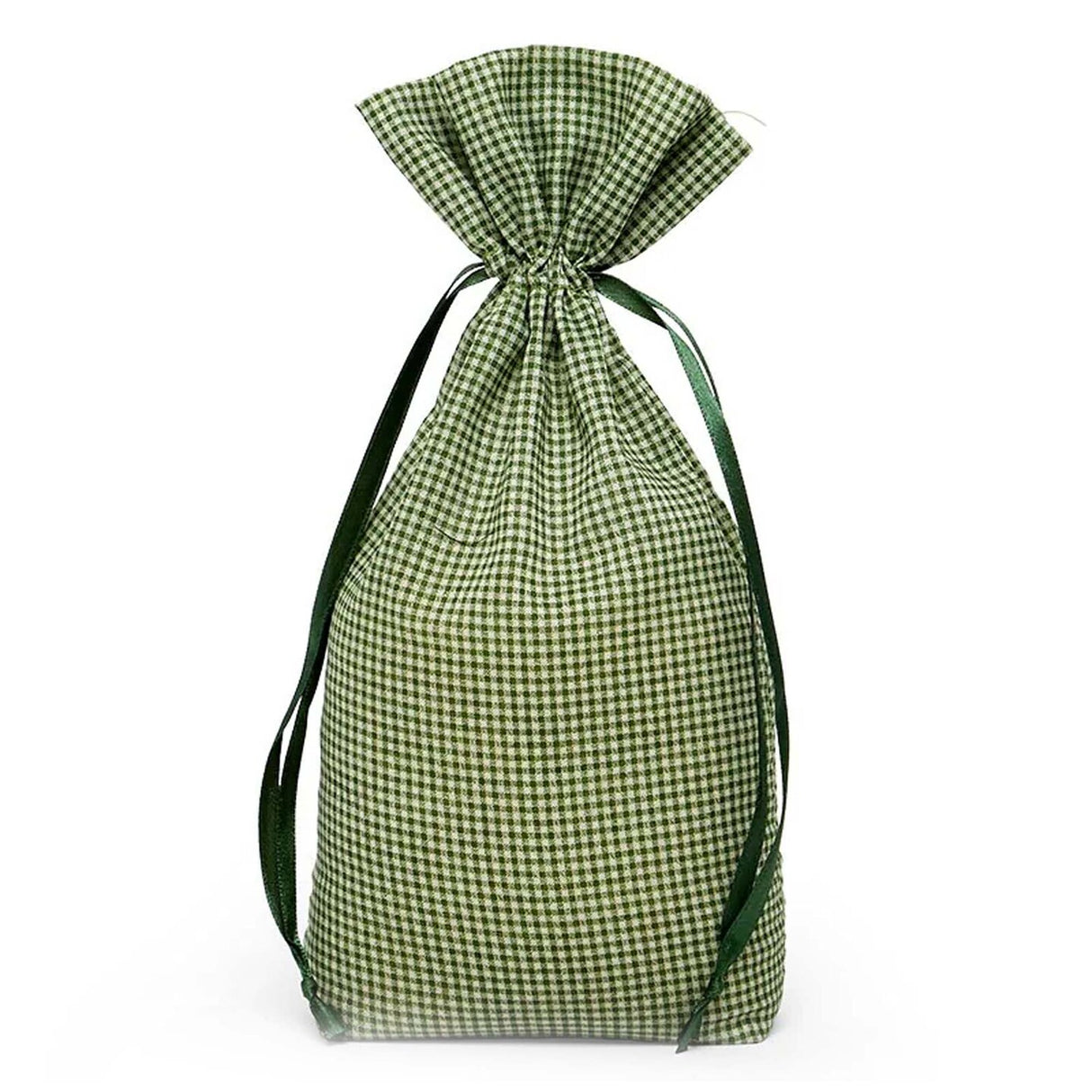 Gingham Cotton Bag 5 5/8" x 1 5/8" x 10 3/8"