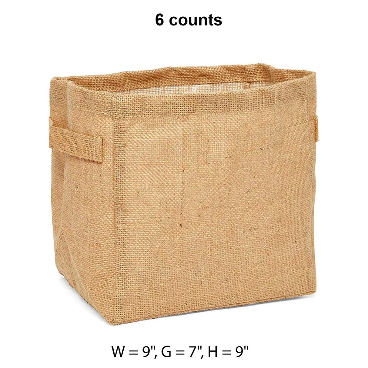 Burlap/Canvas Storage Baskets 9 '' X 7 '' X 9 '' Natural Burlap