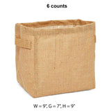 Burlap/Canvas Storage Baskets 9 '' X 7 '' X 9 '' Natural Burlap