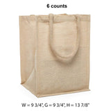 Natural Jute Shopping Bags 9 3/4 '' X 9 3/4 '' X 13 7/8 '' Fine Weave Medium
