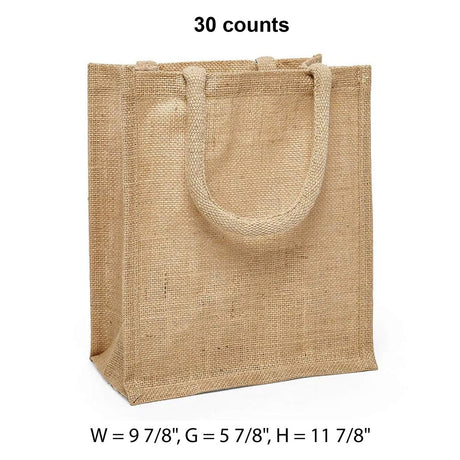 Natural Jute Shopping Bags 9 7/8 '' X 5 7/8 '' X 11 7/8 '' Heavy Weave Medium