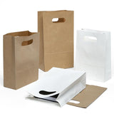 11" x 6" x 11" Die-Cut Handle Paper Bags Economy