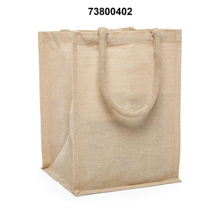 Natural Jute Shopping Bags 9 3/4 '' X 9 3/4 '' X 13 7/8 '' Fine Weave Medium