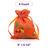 Pumpkin Taffeta Bags 5 '' x 6 1/2 '' Pumpkin Color 6 EACH / PACKAGE