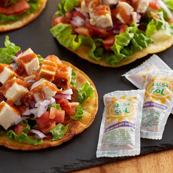 Salsa Del Sol 9 Gram Single Serve Jalapeno Hot Sauce Packets - 500/Case