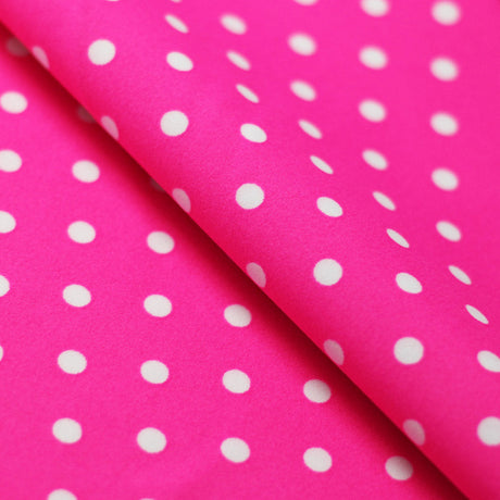Polka Dots Nylon Spandex Fabric - Multiple Colors Small White Dots, 58/60" Width (1 Yard)