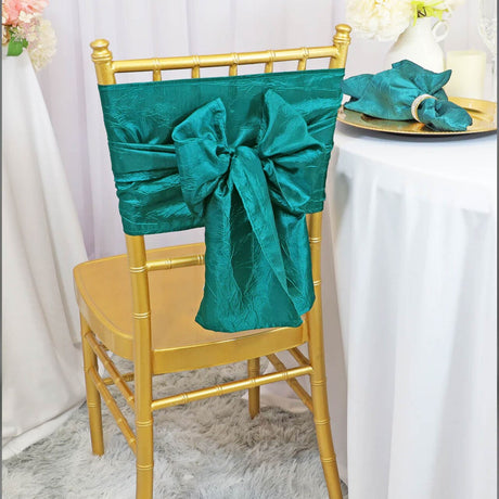 10 Pieces Crushed Taffeta Chair Sashes 9.5 x 108 inches Oasis Serene Glow