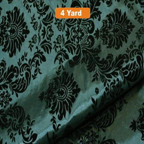 Damask Flocking Taffeta Fabric - 60" Wide for Curtains, Apparel, and Décor