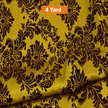 Damask Flocking Taffeta Fabric - 60" Wide for Curtains, Apparel, and Décor