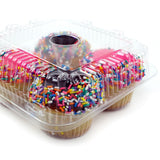 Hinged Clear Plastic Container for 4 Muffins, Case of 250