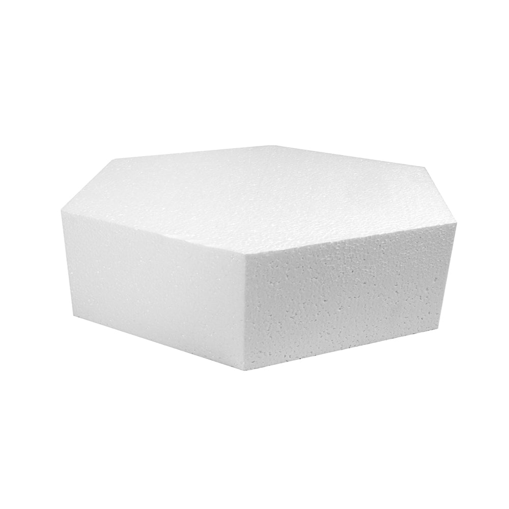 O'Creme Hexagon Cake Dummy, Polystyrene, 8" x 4" High