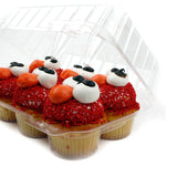 Hinged Clear Plastic Container for 6 Muffins, Case of 350