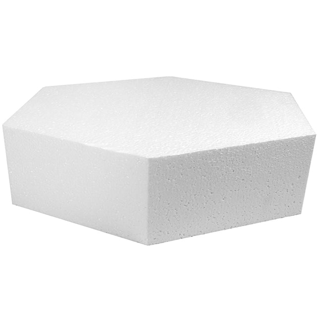 O'Creme Hexagon Cake Dummy, Polystyrene, 15" x 4" High