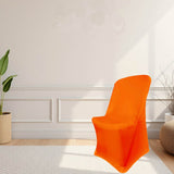 1 Piece Orange Spandex Chair Cover Lifetime Folding Chair Fit, Stretch & Washable