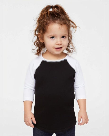 RADYAN® Comfortable Toddler Baseball 3/4 Sleeve Tee - 3330