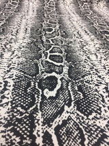 Black White Snake Skin Design Cotton Stretch Fabric - Black/White Snake Skin, 51" Width (1 Yard)