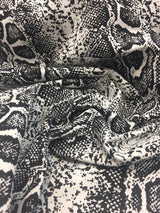 Black White Snake Skin Design Cotton Stretch Fabric - Black/White Snake Skin, 51" Width (1 Yard)