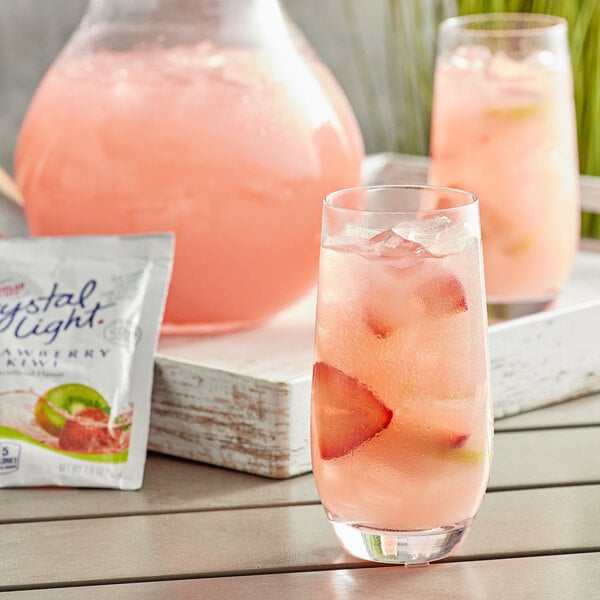 Crystal Light 2.2 oz. Sugar-Free Strawberry Kiwi Powdered Mix Packet - 12/Case