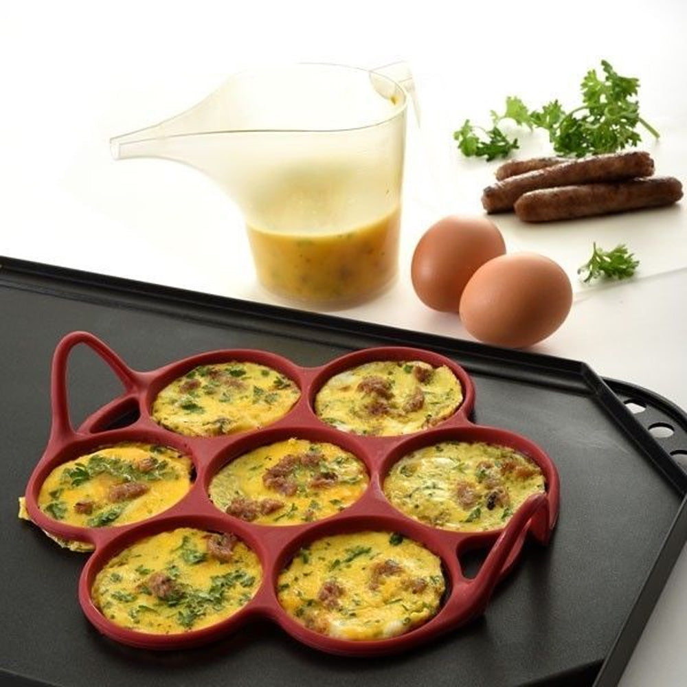 Norpro Silicone Silver Dollar Pancake Egg Ring, 7 Cavities
