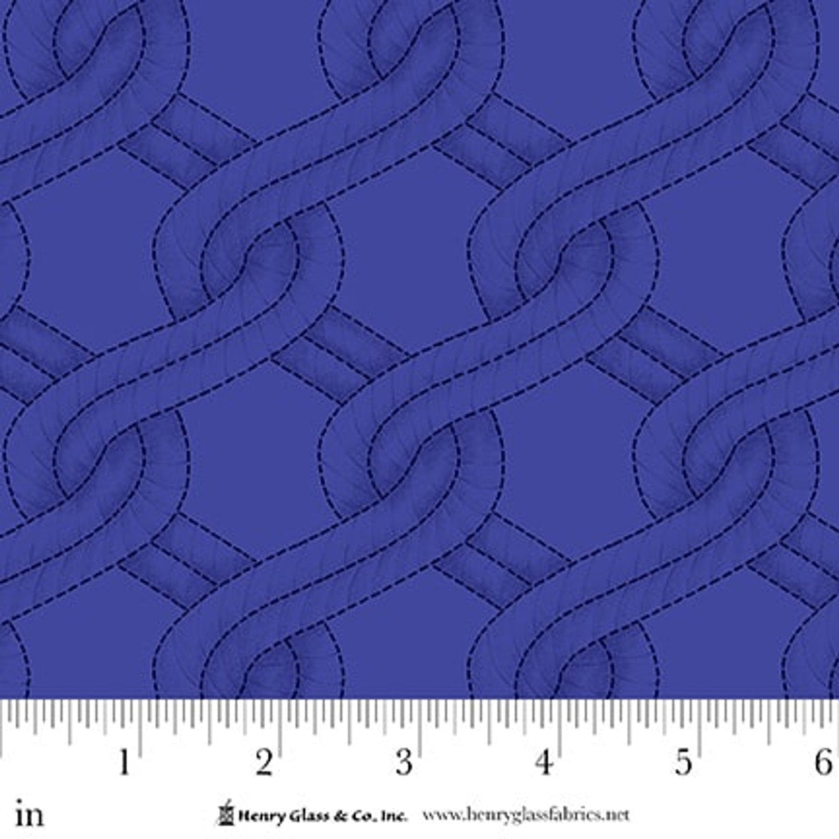 Cotton Quilt Back Fabric Royal Blue Twisted Rope Stitched Braid 108" Wide