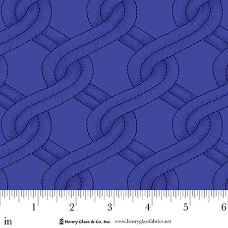 Cotton Quilt Back Fabric Royal Blue Twisted Rope Stitched Braid 108" Wide