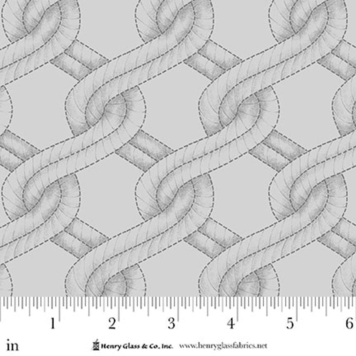 Grey Twisted Rope Stitched Braid Cotton Wideback Fabric