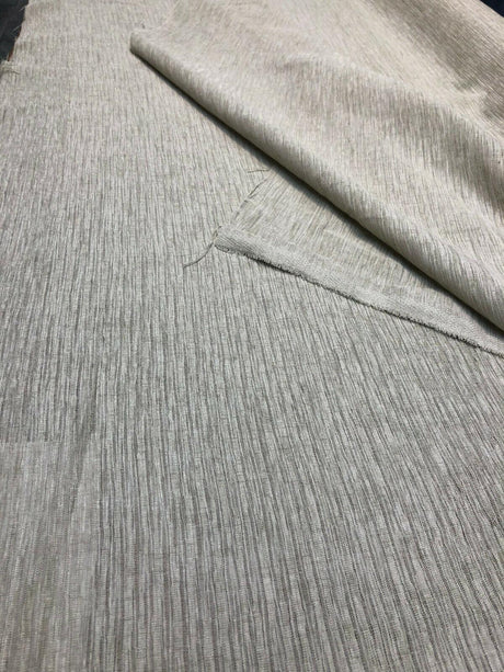 P Kaufmann Ocean Shore Sheer Natural Linen Look Polyester Fabric - Natural Linen Look, Sheer, 118" Width (1 Yard)