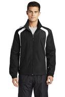 Sport-Tek Men's Colorblock Raglan Jacket popular choice for Man With a stylish and comfortable jacket suitable for various outdoor activities and casual wear