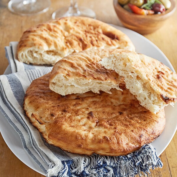 Father Sam's Bakery 8" White Pita Pocket Bread - 24/Case