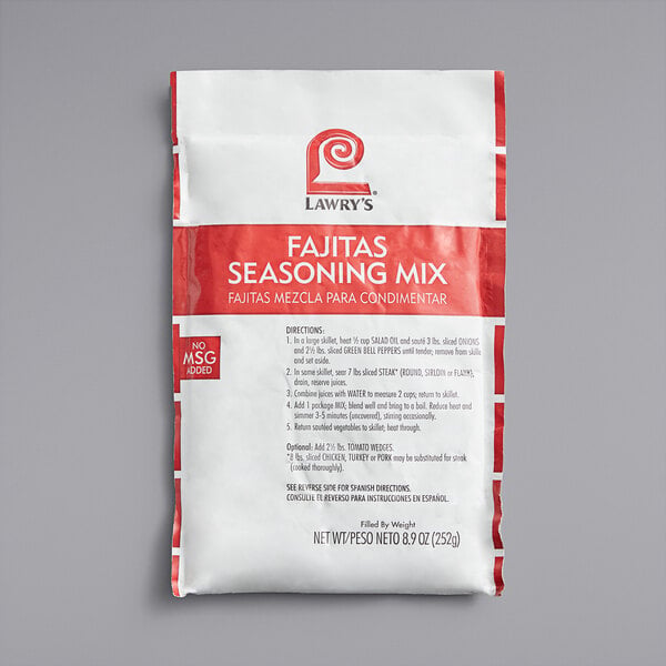 Lawry's Fajitas Seasoning Mix 8.9 oz. - 6/Case