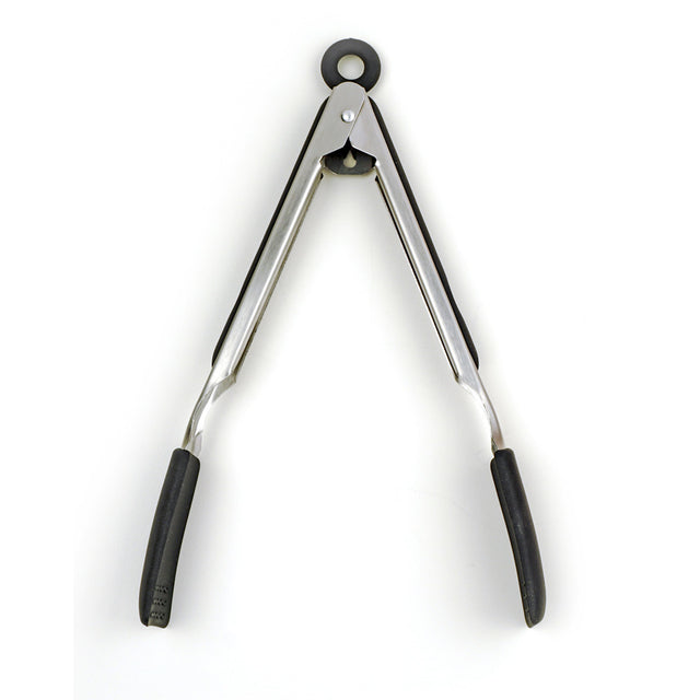 RSVP International Endurance Square Tip Silicone 9" Tongs, Black