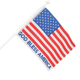 6" x 4" God Bless America USA Flags on Plastic Sticks 12 Pc.