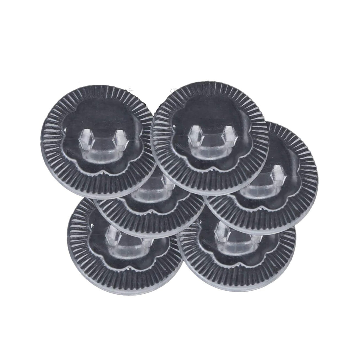 12 Pieces Clear Subtle Flower Design Buttons 9/16 Inch