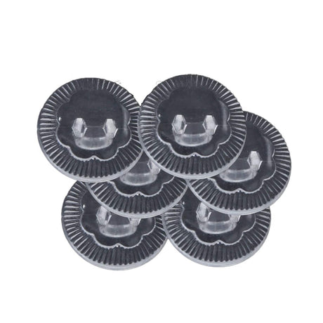 12 Pieces Clear Subtle Flower Design Buttons 9/16 Inch