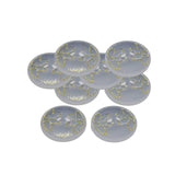 12 Pieces Clear Frosted Gold Glitter Tulip Design Buttons 13/16 Inch