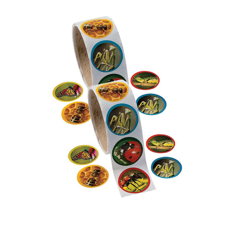 1 1/2" Realistic Bug Photo Paper Sticker Roll 100 Pc