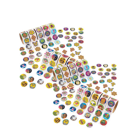 1 1/2" Bulk Religious Rolls of Stickers Assortment 1000 Pc